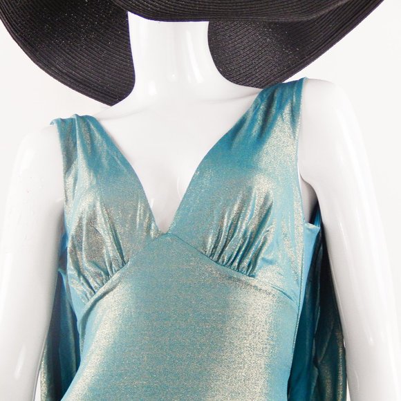 Low back Mermaid Tail- maxi dress Aqua - Picture 7 of 13